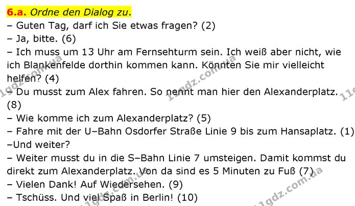 6.a. Ordne den Dialog zu. — ГДЗ Німецька мова 7 клас Басай