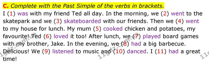 C. Complete with the Past Simple of the verbs in brackets. — ГДЗ зошит Англійська мова 5 клас Мітчелл