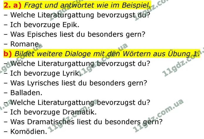 2. a) Fragt und antwortet wie im Beispiel. — ГДЗ Німецька мова 9 клас Басай