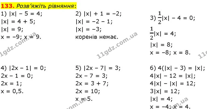 133. Розв’яжіть рівняння: — ГДЗ Алгебра 7 клас Істер 2024