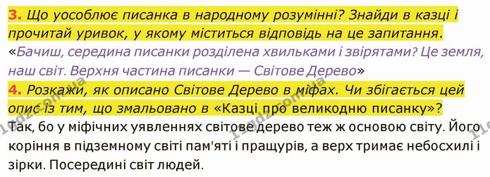3. Що уособлює писанка в народному розумінні? Знайди в казці і прочитай уривок, у якому міститься відповідь на це запитання. — ГДЗ Українська література 5 клас Коваленко