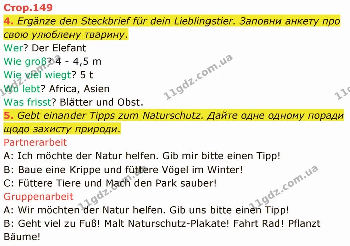 4. Ergänze den Steckbrief für dein Lieblingstier. Заповни анкету про свою улюблену тварину. — ГДЗ Німецька мова 5 клас Сотникова (1 рік)