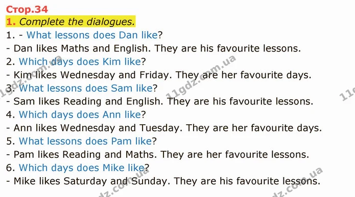 1. Complete the dialogues. — ГДЗ зошит Англійська мова 3 клас Косован (Карпюк)