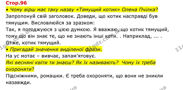 • Чому вірш має таку назву «Тямущий котик» Олена Пчілка? Запропонуй свій заголовок. Доведи, що котик насправді був тямущим. Висловлюйся — ГДЗ Українська мова та читання 3 клас Савчук