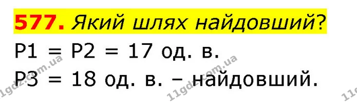 577. Який шлях найдовший? — ГДЗ Математика 4 клас Бевз 1 та 2 частини