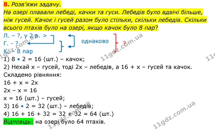 8. Розв’яжи задачу. — ГДЗ Математика 3 клас Скворцова 1-2 ч.