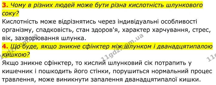 3. Чому в різних людей може бути різна кислотність шлункового соку? — ГДЗ Біологія 8 клас Балан