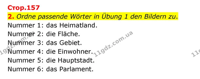 2. Ordne passende Wörter in Übung 1 den Bildern zu. — ГДЗ Німецька мова 6 клас Сотникова 2 рік (2023)