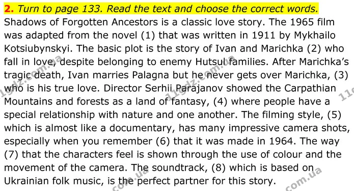 2. Turn to page 133. Read the text and choose the correct words. — ГДЗ Англійська мова 8 клас Стайрінг (Prepare)