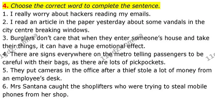 4. Choose the correct word to complete the sentence. — ГДЗ робочий зошит Англійська мова 8 клас Гарет Джонс 2025