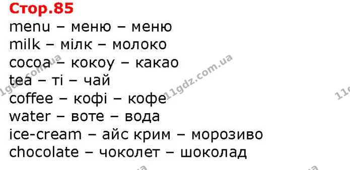 menu – меню – меню — Решебник English 1 клас Карпюк 2018