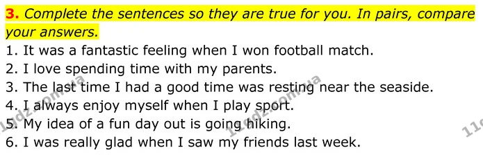 3. Complete the sentences so they are true for you. In pairs, compare your answers. — ГДЗ Англійська мова 7 клас Коста