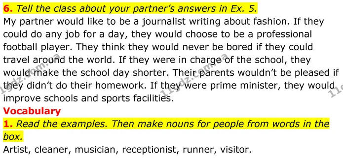 6. Tell the class about your partner’s answers in Ex. 5. — ГДЗ Англійська мова 8 клас Стайрінг (Prepare)
