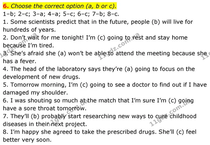 6. Choose the correct option (a, b or c). — ГДЗ зошит Grammar Англійська мова 8 клас Prepare 2025