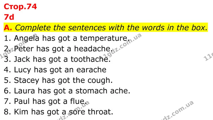 A. Complete the sentences with the words in the box. — ГДЗ робочий зошит Англійська мова 7 клас Мітчелл