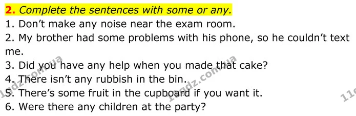 2. Complete the sentences with some or any. — ГДЗ Англійська мова 8 клас Стайрінг (Prepare)