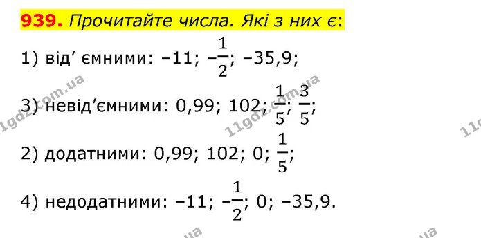 939. Прочитайте числа. Які з них є: — ГДЗ Математика 6 клас Тарасенкова 2023 1-2 ч.