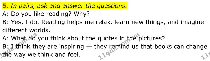 5. In pairs, ask and answer the questions. — ГДЗ Англійська мова 8 клас Карпюк 2025