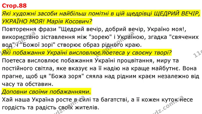Стор. 88 — 1 — ГДЗ Українська мова та читання 4 клас Савчук — ГДЗ Українська мова та читання 4 клас Савчук