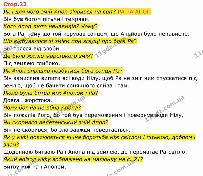 Як і для чого змій Апоп з'явився на світ? РА ТА АПОП — ГДЗ Українська мова 4 клас Вашуленко 2021 2 частина