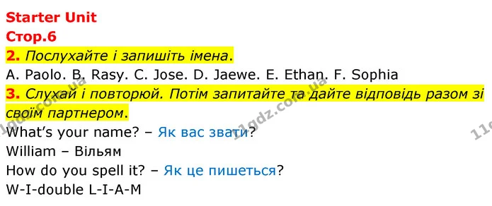 2. Послухайте і запишіть імена. — ГДЗ Англійська мова 5 клас Коста Джоанна