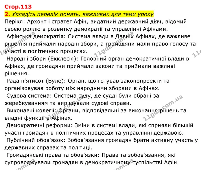 2. Укладіть перелік понять, важливих для теми уроку — ГДЗ Історія України Всесвітня історія 6 клас Бандровський