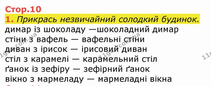 1. Прикрась незвичайний солодкий будинок. — ГДЗ Робочий зошит Українська мова та читання 3 клас Большакова