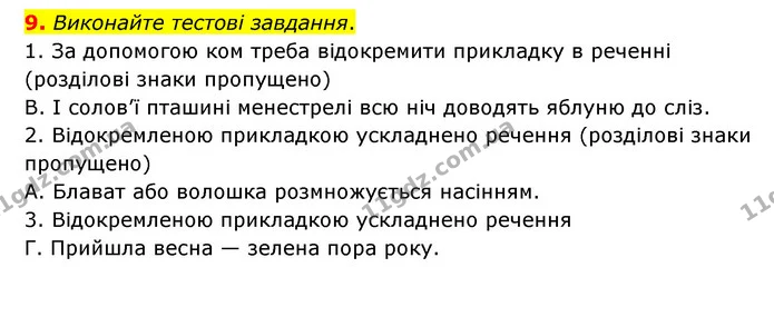 9. Виконайте тестові завдання. — ГДЗ Українська мова 8 клас Авраменко (поглиблений)