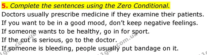5. Complete the sentences using the Zero Conditional. — ГДЗ Англійська мова 7 клас Карпюк