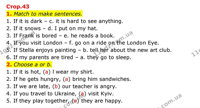 1. Match to make sentences. — ГДЗ Зошит з граматики Англійська мова 5 клас Карпюк 2022