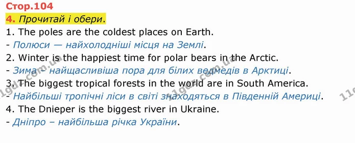 4. Прочитай і обери. — ГДЗ Англійська мова 4 клас Карпюк НУШ