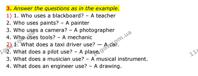 3. Answer the questions as in the example. — ГДЗ Робочий зошит Англійська мова 5 клас Карпюк