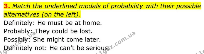 3. Match the underlined modals of probability with their possible alternatives (on the left). — ГДЗ зошит Grammar Англійська мова 8 клас Prepare 2025