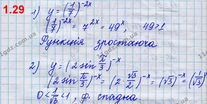 1.29 — ГДЗ Алгебра 11 клас Істер