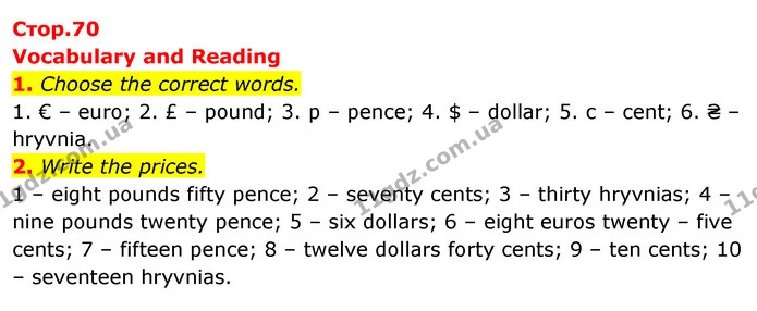 1. Choose the correct words. — ГДЗ Робочий зошит Англійська мова 5 клас Коста (prepare 5)