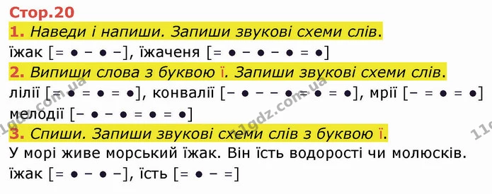 1. Наведи і напиши. Запиши звукові схеми слів. — ГДЗ Робочий зошит Українська мова 2 клас Большакова 1 ч. - 2 ч.