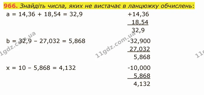 966. Знайдіть числа, яких не вистачає в ланцюжку обчислень: — ГДЗ Математика 5 клас Мерзляк
