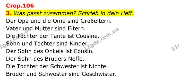 3. Was passt zusammen? Schrieb in dein Heft. — ГДЗ Німецька мова 8 клас Сидоренко