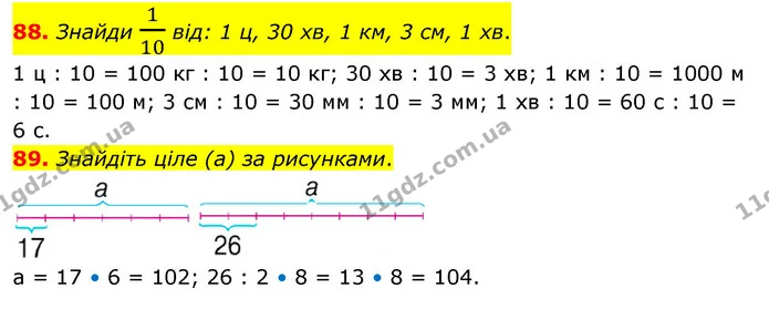 88. Знайди 110 від: 1 ц, 30 хв, 1 км, 3 см, 1 хв. — ГДЗ Математика 4 клас Бевз 1 та 2 частини
