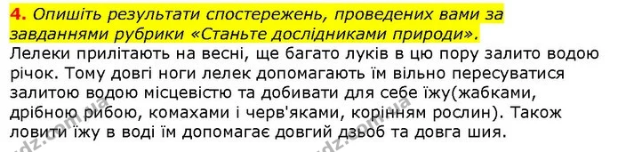 4. Опишіть результати спостережень, проведених вами за завданнями рубрики «Станьте дослідниками природи». — ГДЗ Природознавство 5 клас Ярошенко