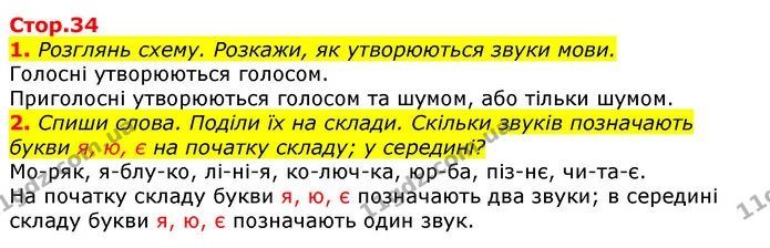 1. Розглянь схему. Розкажи, як утворюються звуки мови. — ГДЗ Українська мова 2 клас Большакова 1 ч. - 2 ч.