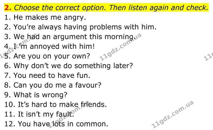 2. Choose the correct option. Then listen again and check. — ГДЗ Англійська мова 8 клас Стайрінг (Prepare)