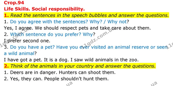 1. Read the sentences in the speech bubbles and answer the questions. — ГДЗ Англійська мова 6 клас Коста (Prepare 6)
