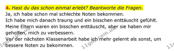 4. Hast du das schon einmal erlebt? Beantworte die Fragen. — ГДЗ Німецька мова 6 клас Басай (2023)