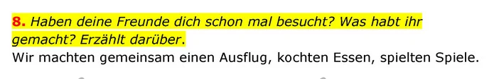 8. Haben deine Freunde dich schon mal besucht? Was habt ihr gemacht? Erzählt darüber. — ГДЗ Німецька мова 6 клас Басай (2023)