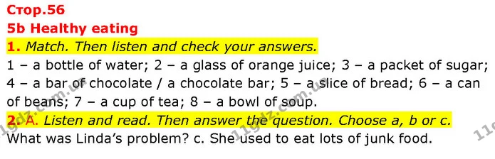1. Match. Then listen and check your answers. — ГДЗ Англійська мова 7 клас Мітчелл