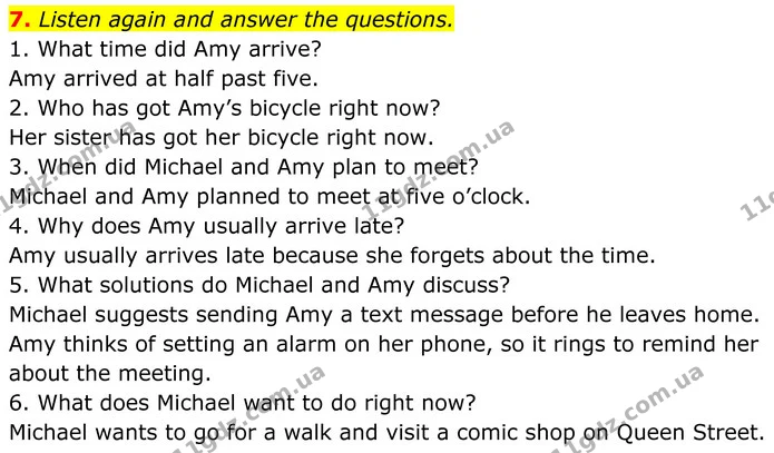 7. Listen again and answer the questions. — ГДЗ Англійська мова 8 клас Стайрінг (Prepare)