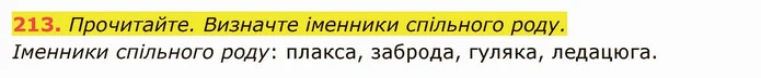 213. Прочитайте. Визначте іменники спільного роду. — ГДЗ Українська мова 6 клас Глазова