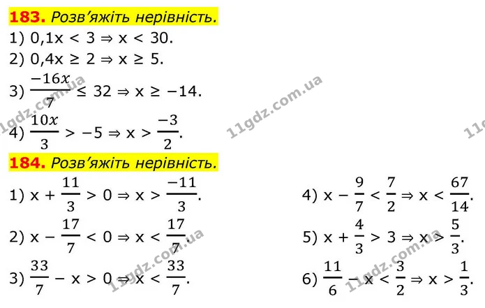 183. Розв’яжіть нерівність. — ГДЗ Алгебра 9 клас Тарасенкова