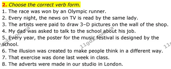 2. Choose the correct verb form. — ГДЗ робочий зошит Англійська мова 8 клас Гарет Джонс 2025
